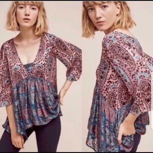 Anthropologie Floreat Blouse Womens Small Peasant